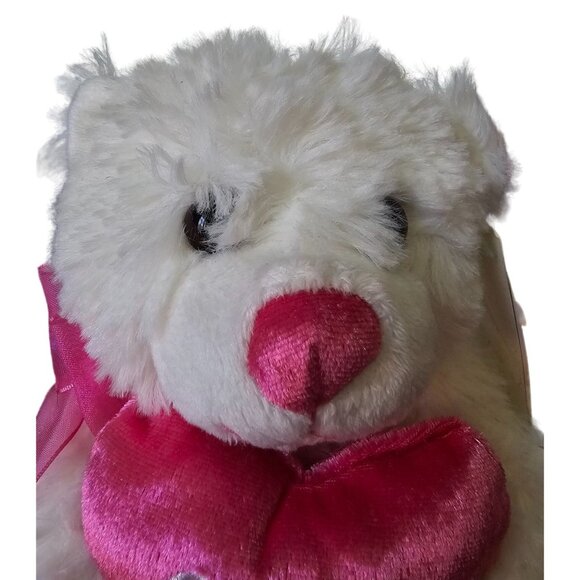 Walmart Teddy Bear Valentines White Pink Heart Only You 7" Plush Stuffed Animal - Picture 4 of 9